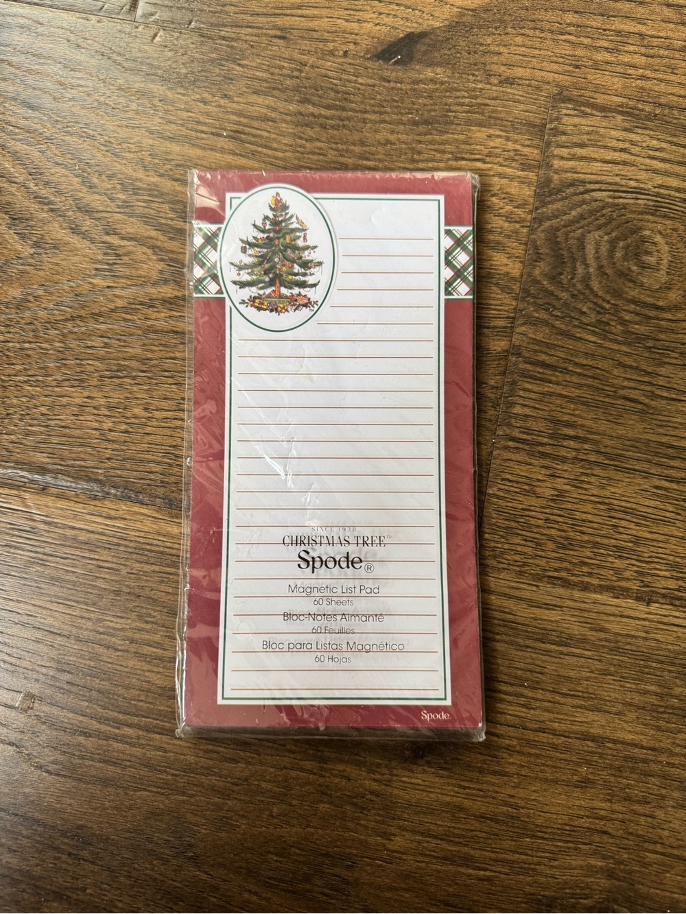 Spode Christmas Tree Magnetic List Pad - White & Black